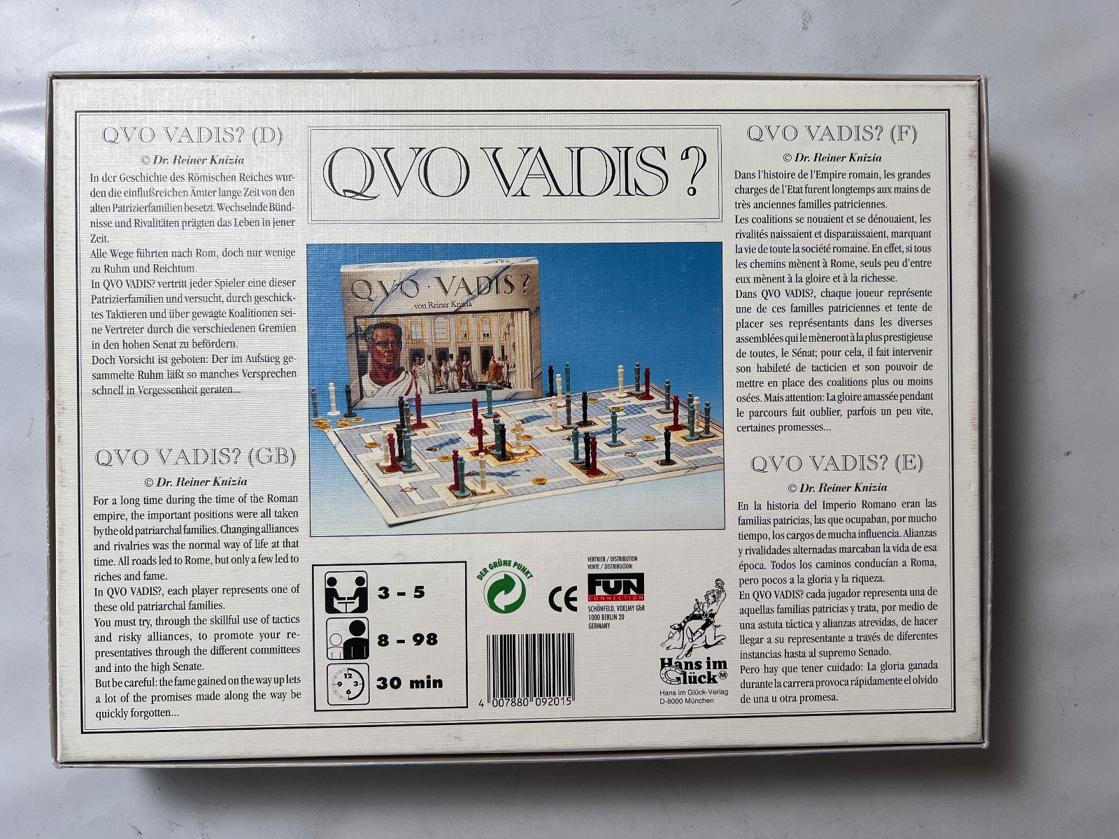 QUO VADIS ? Qvo Vadis? Brettspiel Taktikspiel Hans im Glück  Vollständig - Ansicht 2