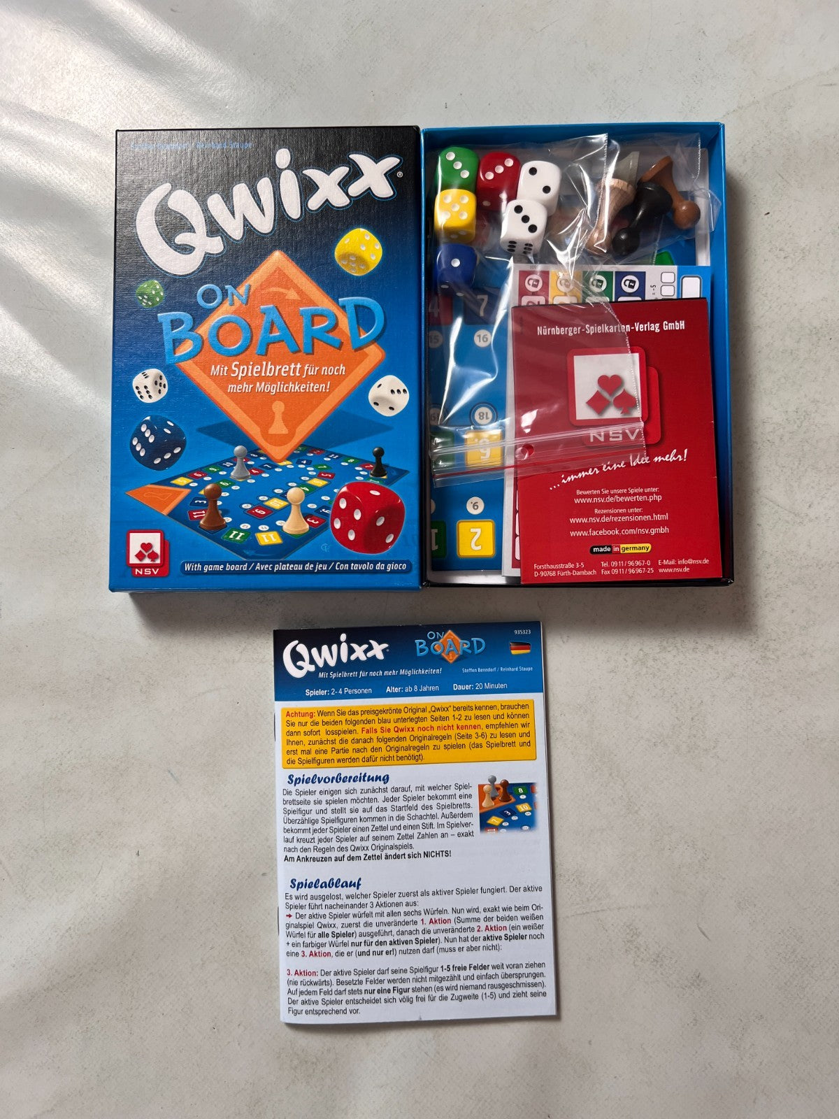 Qwixx On Board Brettspiel NSV Spielbrett - Vollständig - Ansicht 2