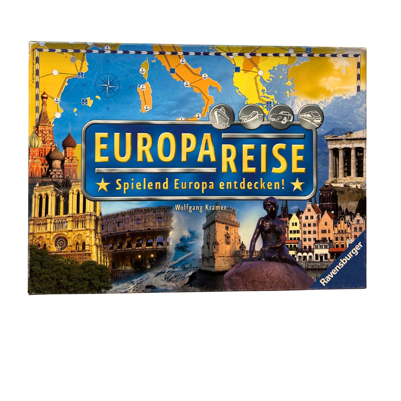 Ravensburger Europareise Gesellschaftsspiel 2007 – SKU A12190 – Gesellschaftsspiel gebraucht kaufen bei Brettspielimperium