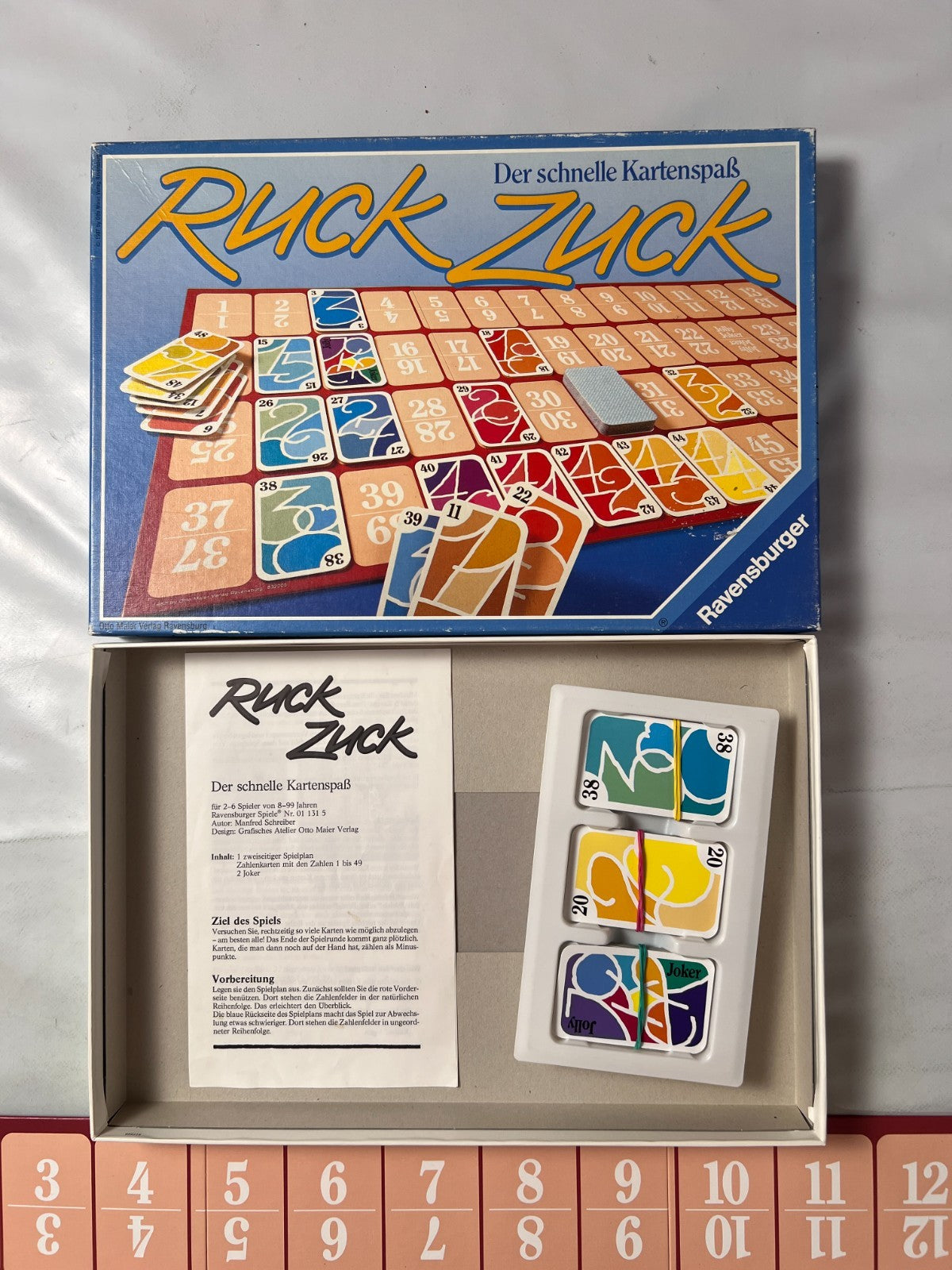 Ruck Zuck der schnelle Kartenspaß - Ravensburger Legespiel 1987 -Vollständig - Ansicht 3