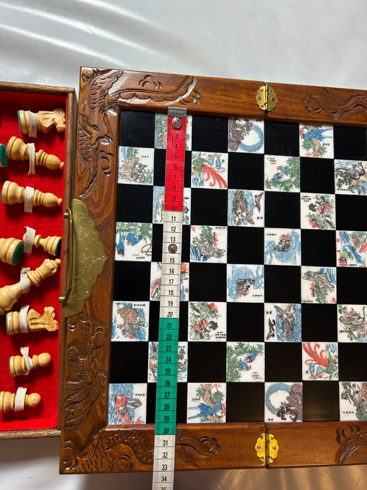 Schach Holz Schachspiel Chinesisch 30 x 30 cm  Vollständig - Ansicht 12