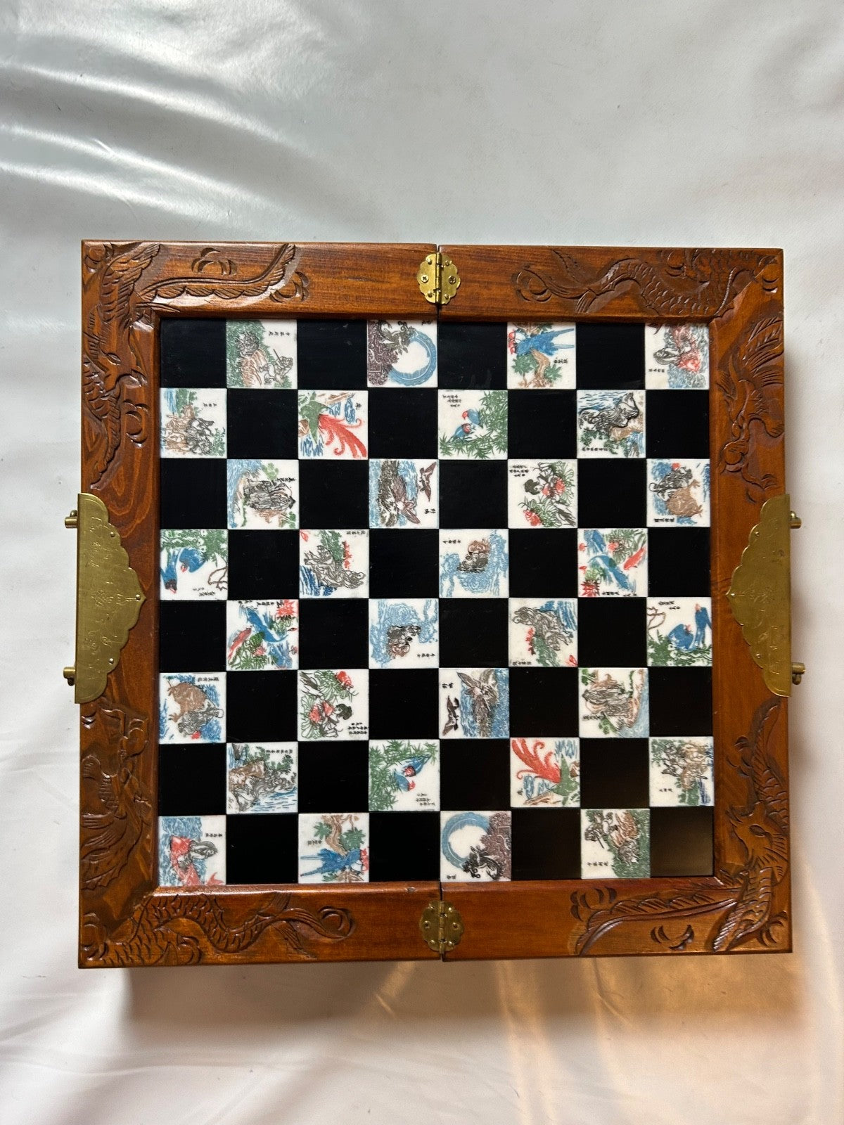 Schach Holz Schachspiel Chinesisch 30 x 30 cm  Vollständig - Ansicht 8