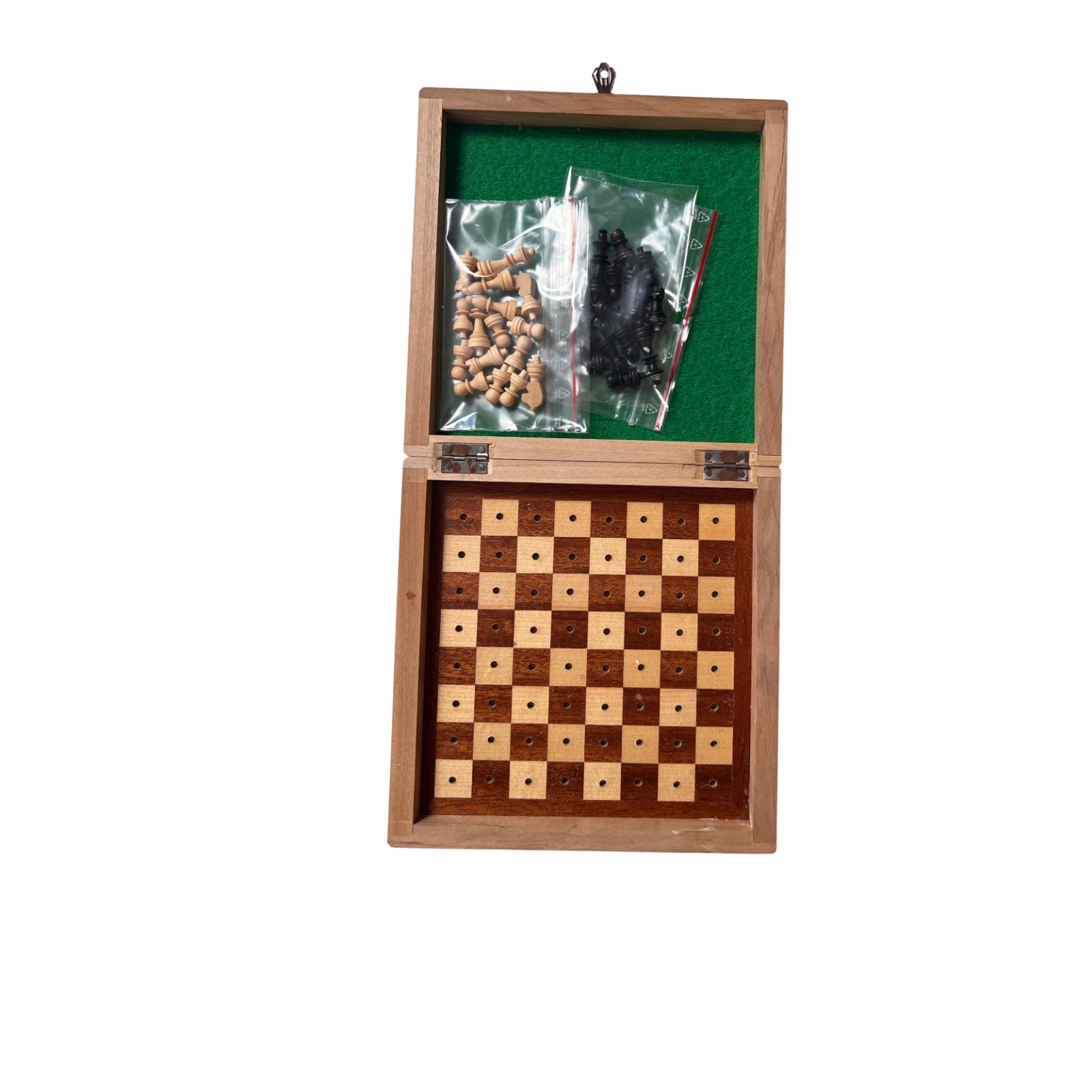 Schach Schachschatulle Schachbrett mit Figuren aus Holz ca. 15 x 15 cm – SKU A14013 – Gesellschaftsspiel gebraucht kaufen bei Brettspielimperium