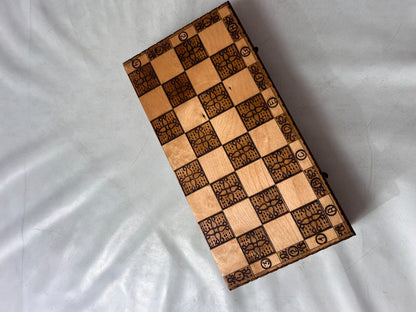 Schach Schachschatulle Schachbrett mit Figuren - aus Holz - ca. 34 x 34 cm - Ansicht 10