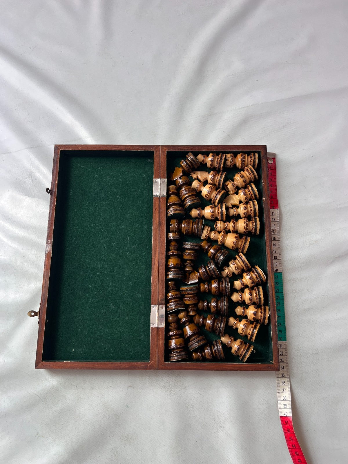 Schach Schachschatulle Schachbrett mit Figuren - aus Holz - ca. 34 x 34 cm - Ansicht 4