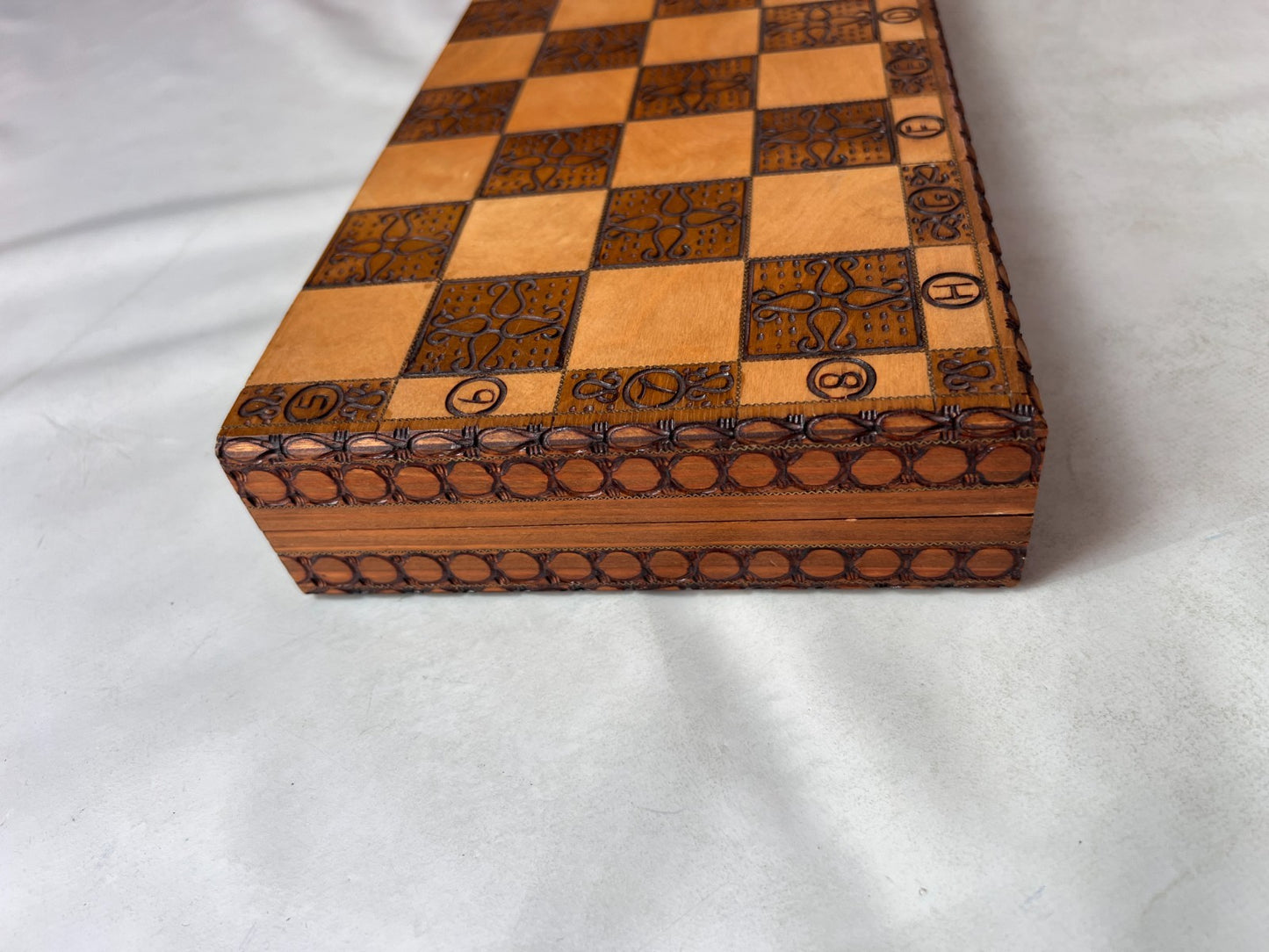 Schach Schachschatulle Schachbrett mit Figuren - aus Holz - ca. 34 x 34 cm - Ansicht 6