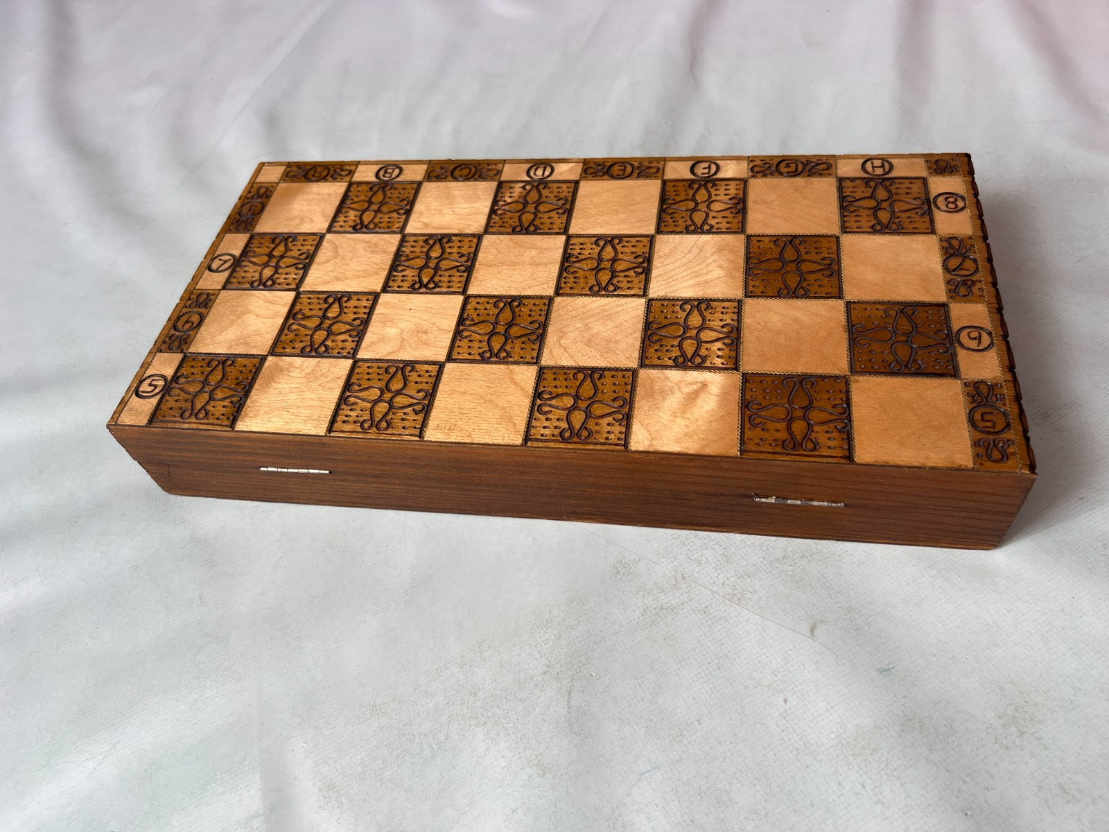 Schach Schachschatulle Schachbrett mit Figuren - aus Holz - ca. 34 x 34 cm - Ansicht 7