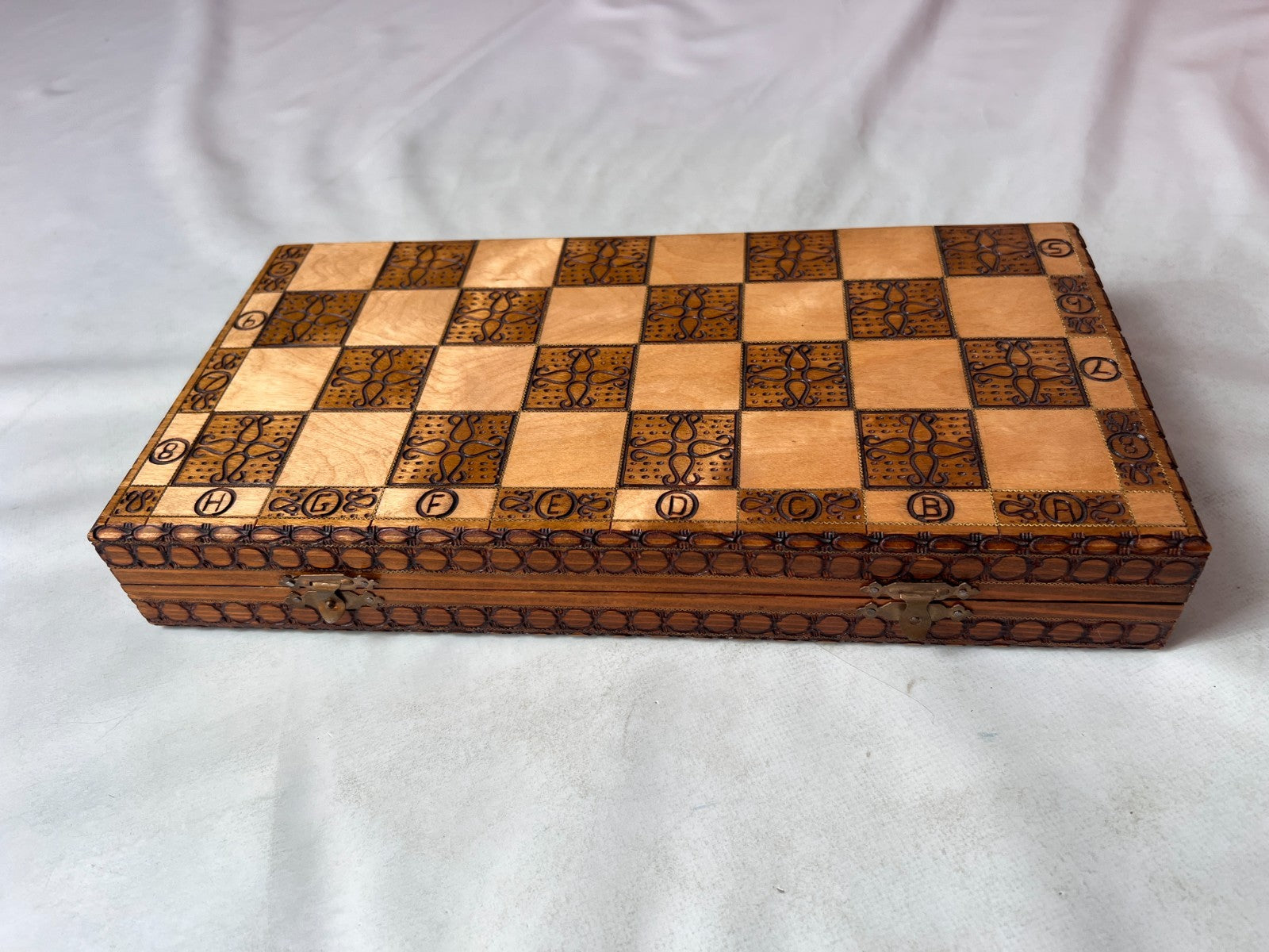 Schach Schachschatulle Schachbrett mit Figuren - aus Holz - ca. 34 x 34 cm - Ansicht 9