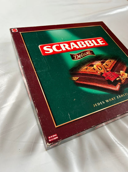 Scrabble Deluxe Spiel  Mattel 2000  Spielbrett drehbar + Holzrahmen Vollstäng - Ansicht 5