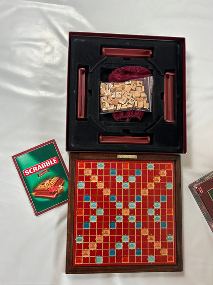 Scrabble Deluxe Spiel  Mattel 2000  Spielbrett drehbar + Holzrahmen Vollstäng - Ansicht 6