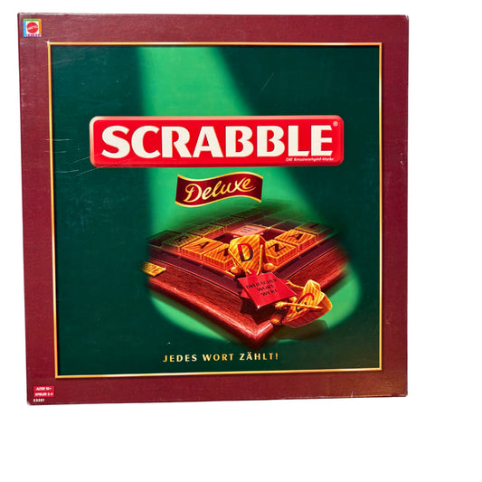 Scrabble Deluxe Spiel Mattel 2006 Spielbrett + Holzrahmen – SKU A14222 – Gesellschaftsspiel gebraucht kaufen bei Brettspielimperium