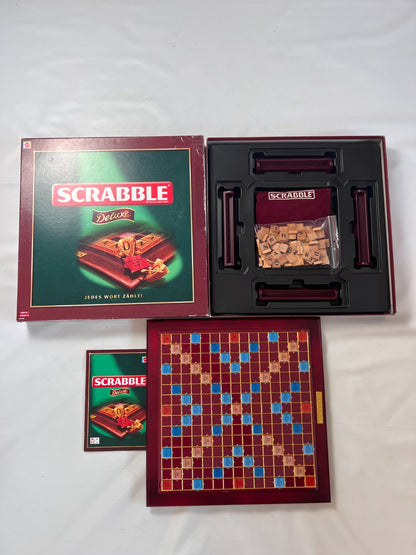 Scrabble Deluxe Spiel  Mattel 2006  Spielbrett + Holzrahmen Vollständig - Ansicht 4