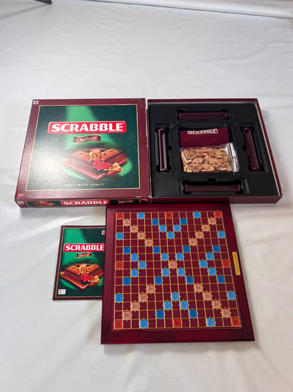 Scrabble Deluxe Spiel  Mattel 2006  Spielbrett + Holzrahmen Vollständig - Ansicht 5