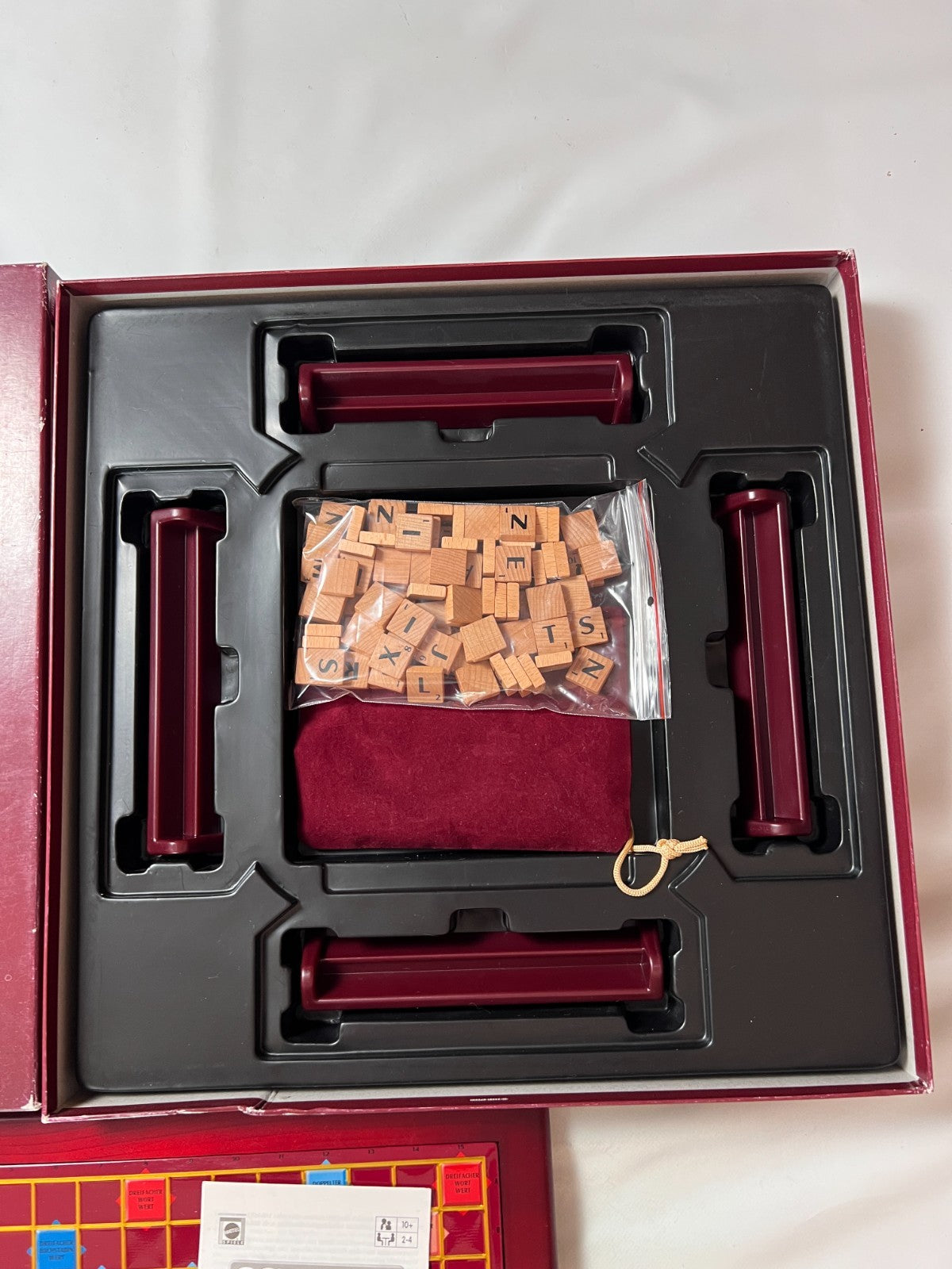 Scrabble Deluxe Spiel  Mattel 2008  Spielbrett drehbar + Holzrahmen Vollstäng - Ansicht 3