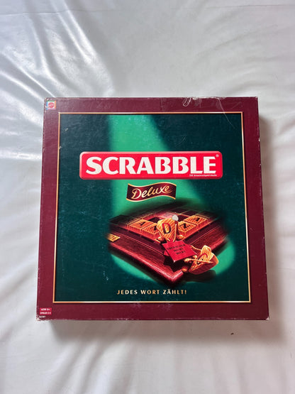 Scrabble Deluxe Spiel  Mattel 2008  Spielbrett drehbar + Holzrahmen Vollstäng - Ansicht 4