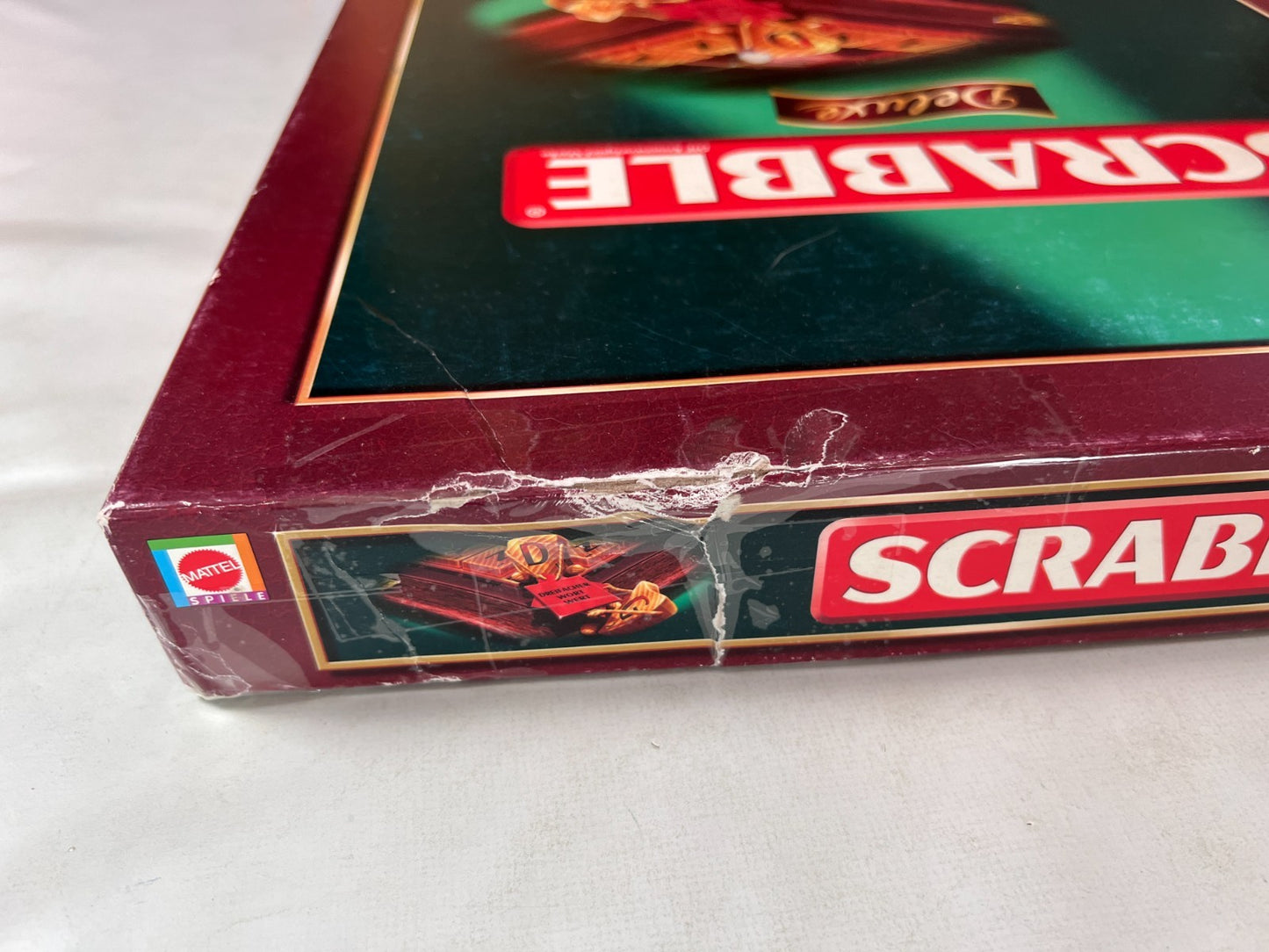 Scrabble Deluxe Spiel  Mattel 2008  Spielbrett drehbar + Holzrahmen Vollstäng - Ansicht 7