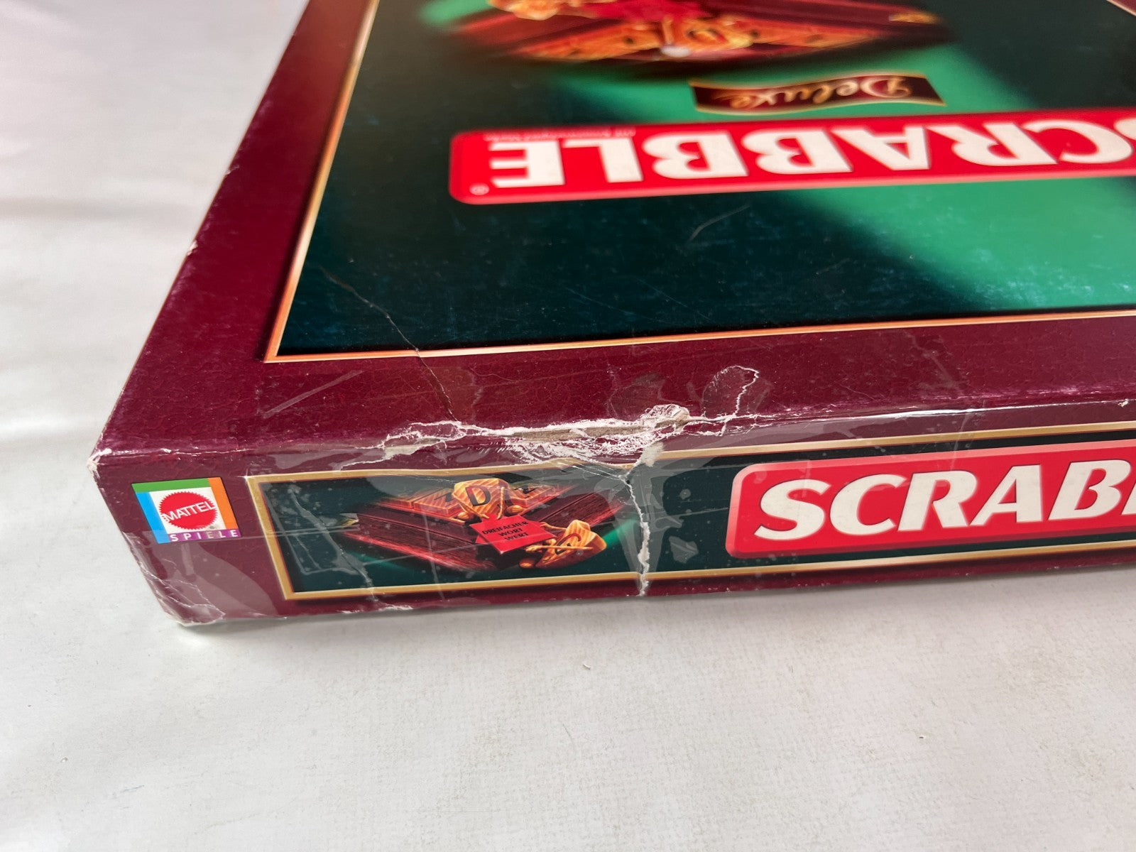 Scrabble Deluxe Spiel  Mattel 2008  Spielbrett drehbar + Holzrahmen Vollstäng - Ansicht 7