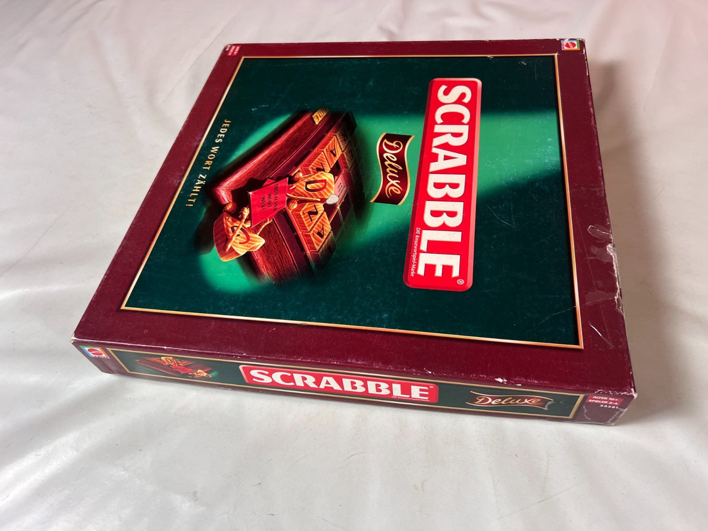 Scrabble Deluxe Spiel  Mattel 2008  Spielbrett drehbar + Holzrahmen Vollstäng - Ansicht 8