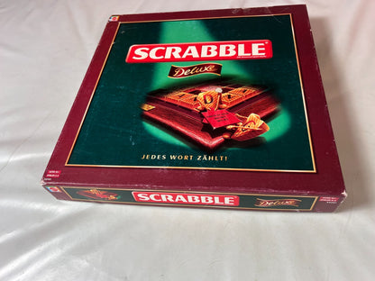 Scrabble Deluxe Spiel  Mattel 2008  Spielbrett drehbar + Holzrahmen Vollstäng - Ansicht 9