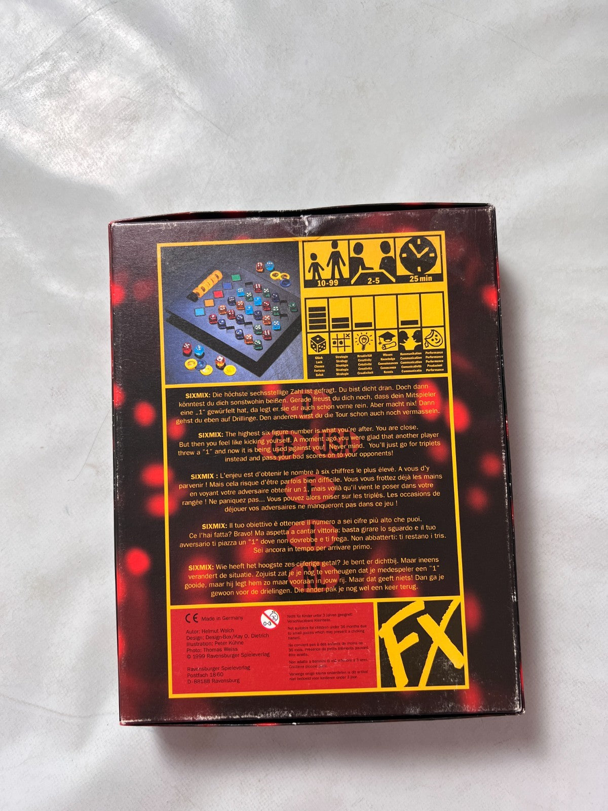 Sixmix FX Schmid Spiele Spiel Gesellschaftsspiel Würfel - Vollständig - Ansicht 11