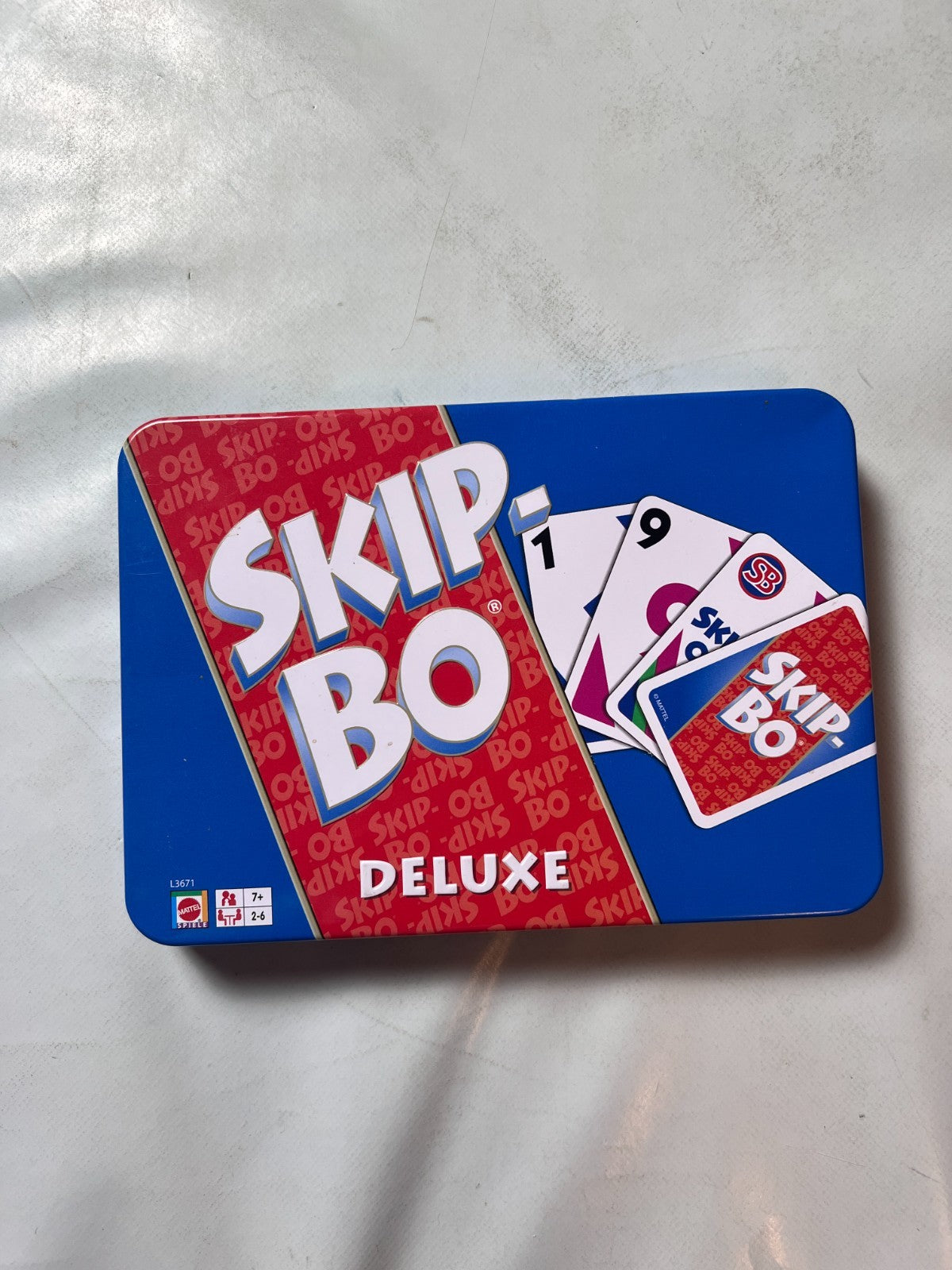 Skip Bo deluxe blau Metalldose Mattel 2006 Kartenspiel Spiel - Vollständig - Ansicht 4