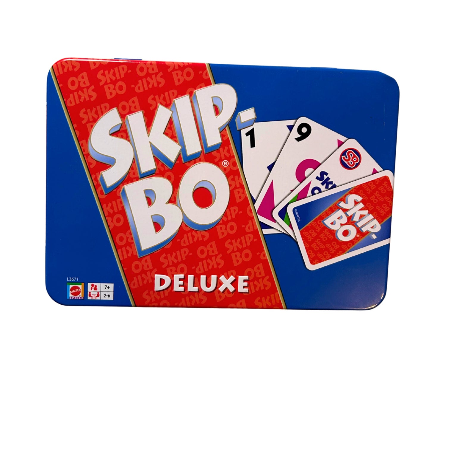 Skip Bo deluxe blau Metalldose Mattel 2006 Kartenspiel Spiel – SKU A11359 – Kartenspiel gebraucht kaufen bei Brettspielimperium