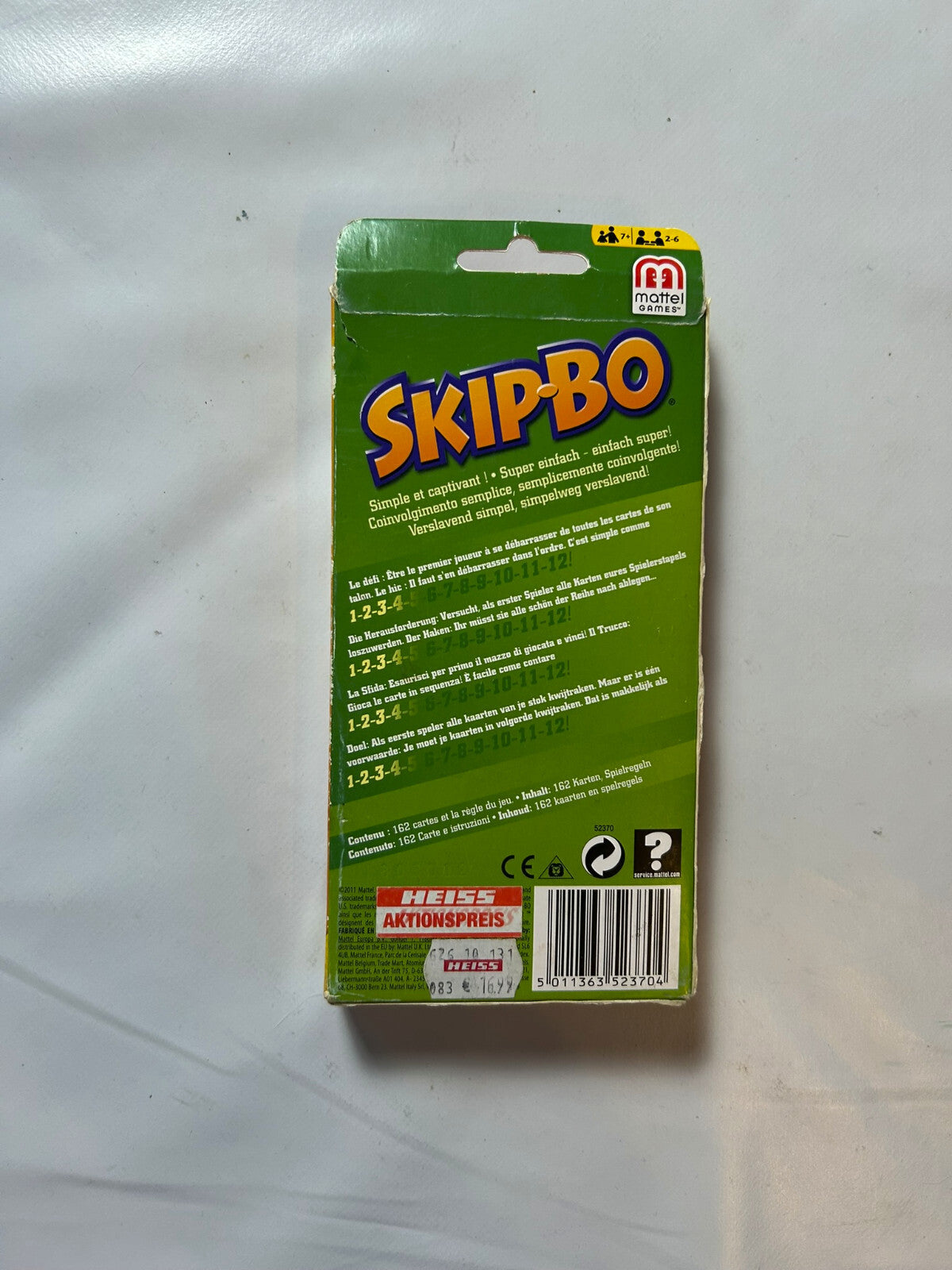 Skip Bo Spiel Kartenspiel Mattel Neuere Version - Vollständig - Ansicht 4