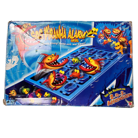 SOS Piranha Alarm - Mattel - Kinderspiel - ab 5 Jahre – SKU A9670 – Gesellschaftsspiel gebraucht kaufen bei Brettspielimperium