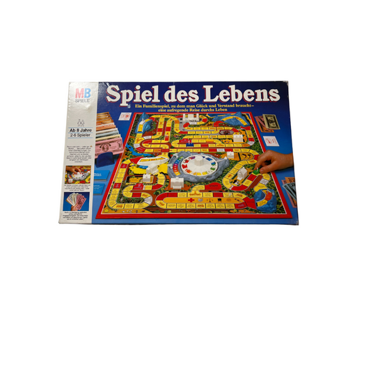 Spiel des Lebens MB 1984 Spiel blaue Ausgabe Brettspiel 2 Fahnen Vollständig - Ansicht 1
