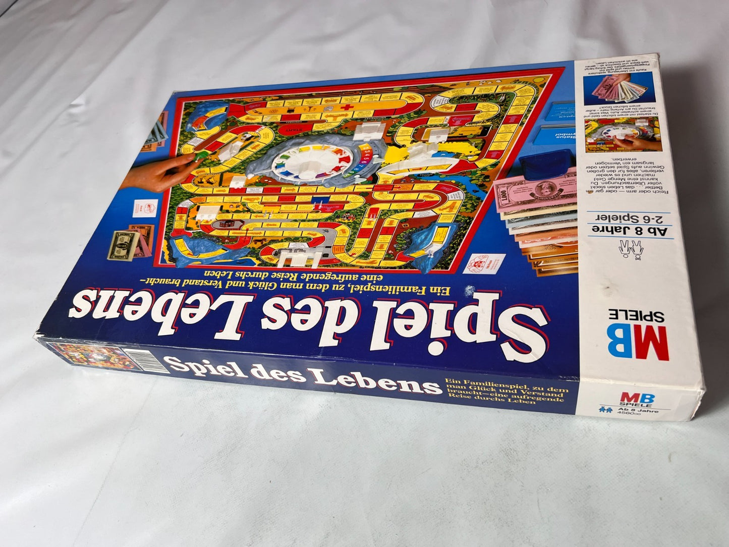 Spiel des Lebens MB 1984 Spiel blaue Ausgabe Brettspiel 2 Fahnen Vollständig - Ansicht 10