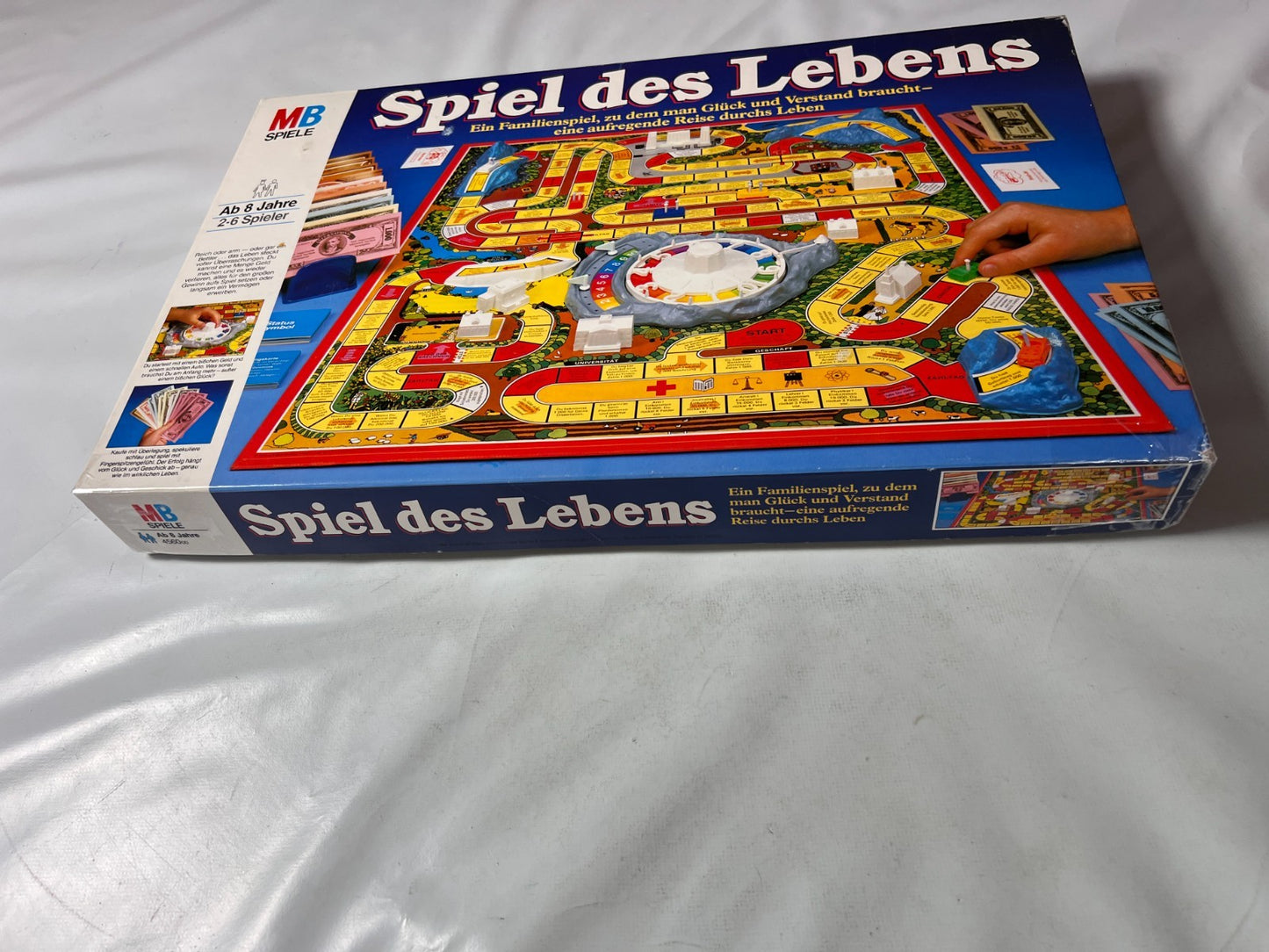 Spiel des Lebens MB 1984 Spiel blaue Ausgabe Brettspiel 2 Fahnen Vollständig - Ansicht 14