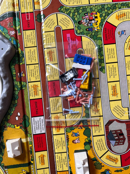 Spiel des Lebens MB 1984 Spiel blaue Ausgabe Brettspiel 2 Fahnen Vollständig - Ansicht 5