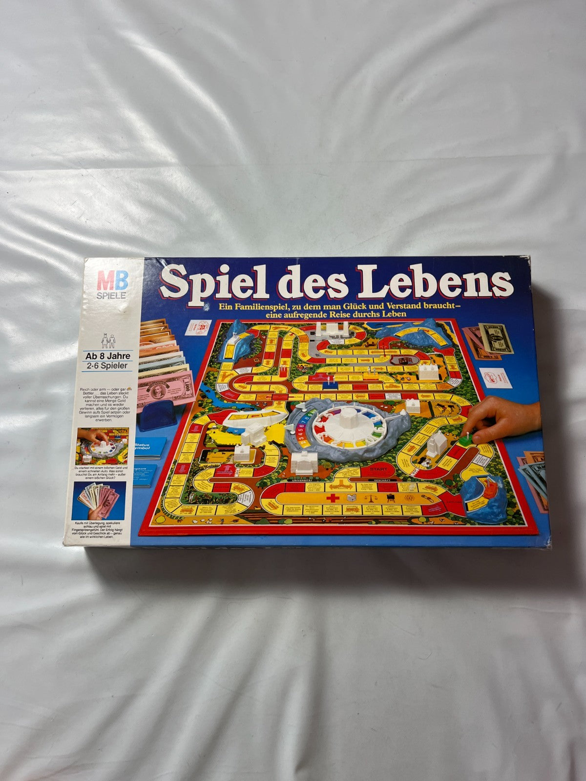 Spiel des Lebens MB 1984 Spiel blaue Ausgabe Brettspiel 2 Fahnen Vollständig - Ansicht 8