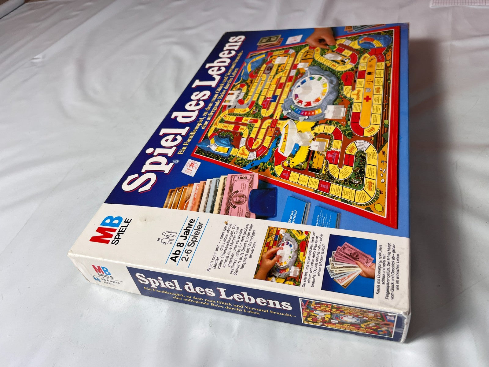 Spiel des Lebens MB 1984 Spiel blaue Ausgabe Brettspiel 2 Fahnen Vollständig - Ansicht 9