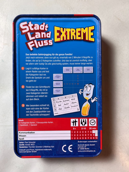 Stadt Land Fluss Extreme Kartenspiel – Metalldose - Volständig - Ansicht 9