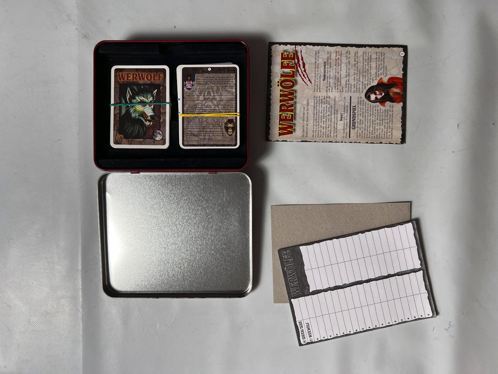 Ted Alspach Pegasus Spiele Werwölfe Kartenspiel Blechbox 2010 - Vollständig - Ansicht 2
