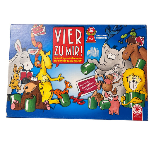 Vier Zu Mir! Brettspiel 90er Kinderspiel ASS 1996 Tierfiguren – SKU A12729 – Gesellschaftsspiel gebraucht kaufen bei Brettspielimperium