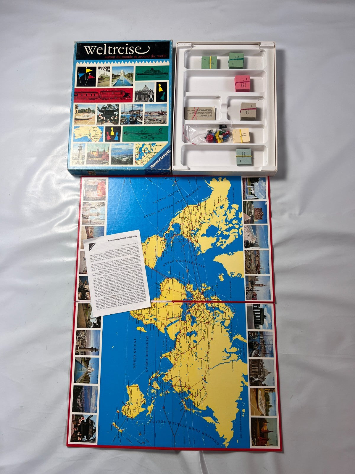 Weltreise Ravensburger 1968 60er Vintage Gesellschaftsspiel  Vollständig - Ansicht 2