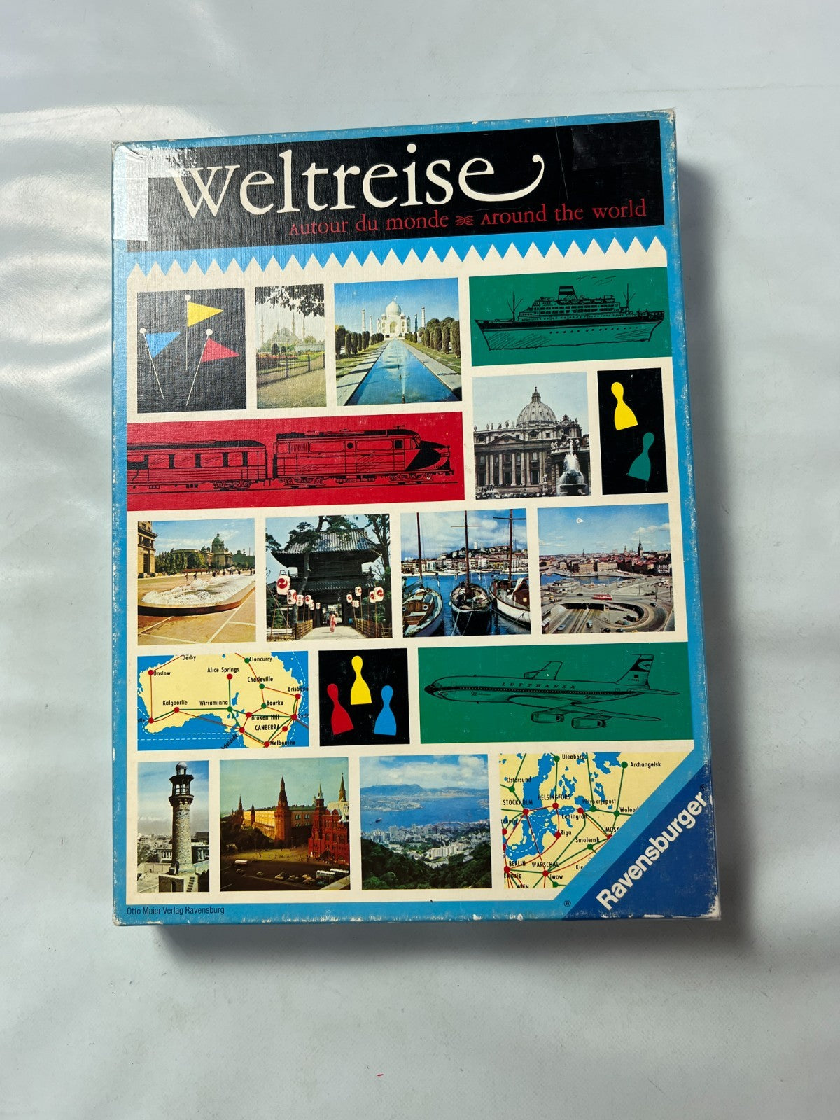 Weltreise Ravensburger 1968 60er Vintage Gesellschaftsspiel  Vollständig - Ansicht 4