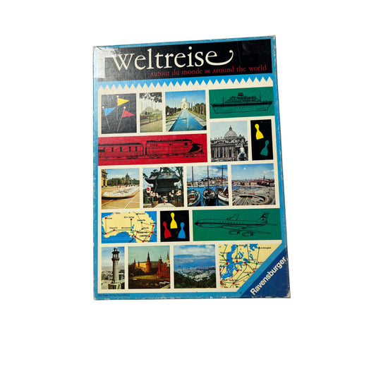 Weltreise Ravensburger 1968 60er Vintage Gesellschaftsspiel – SKU A13540 – Gesellschaftsspiel gebraucht kaufen bei Brettspielimperium
