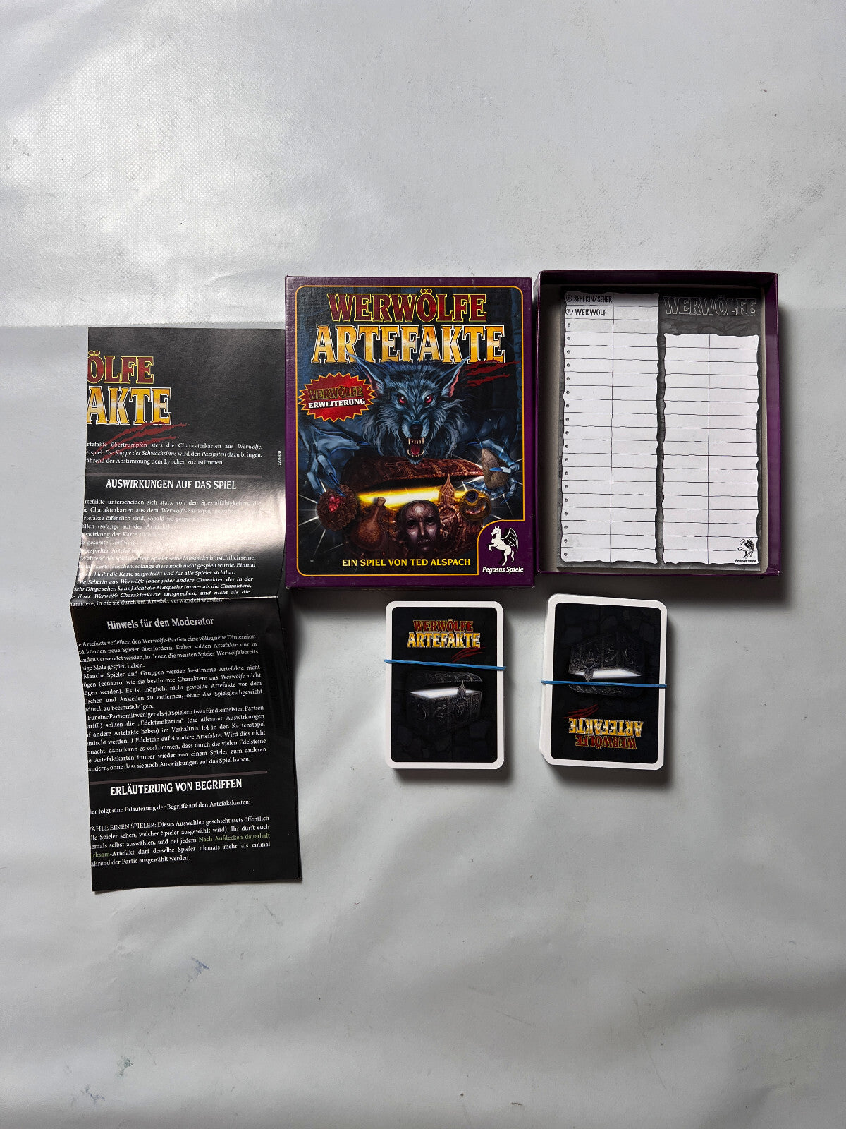 Werwölfe Artefakte Erweiterung Pegasus Spiele Kartenspiel - Vollständig - Ansicht 2