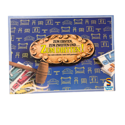 Zum ersten, zum zweiten und zum dritten Schmidt Spiele - Unbespielt – SKU W9455 – Gesellschaftsspiel gebraucht kaufen bei Brettspielimperium